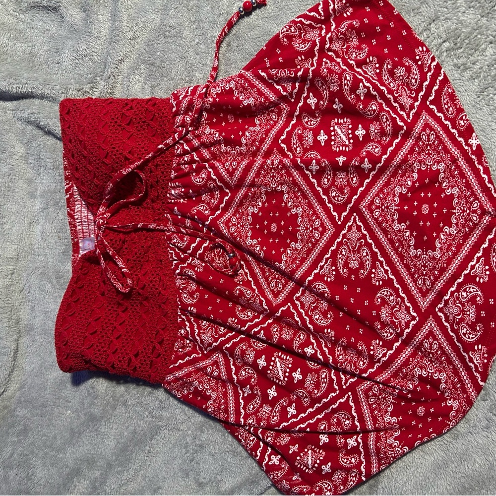 NOBO Red and White Patterned Skirt